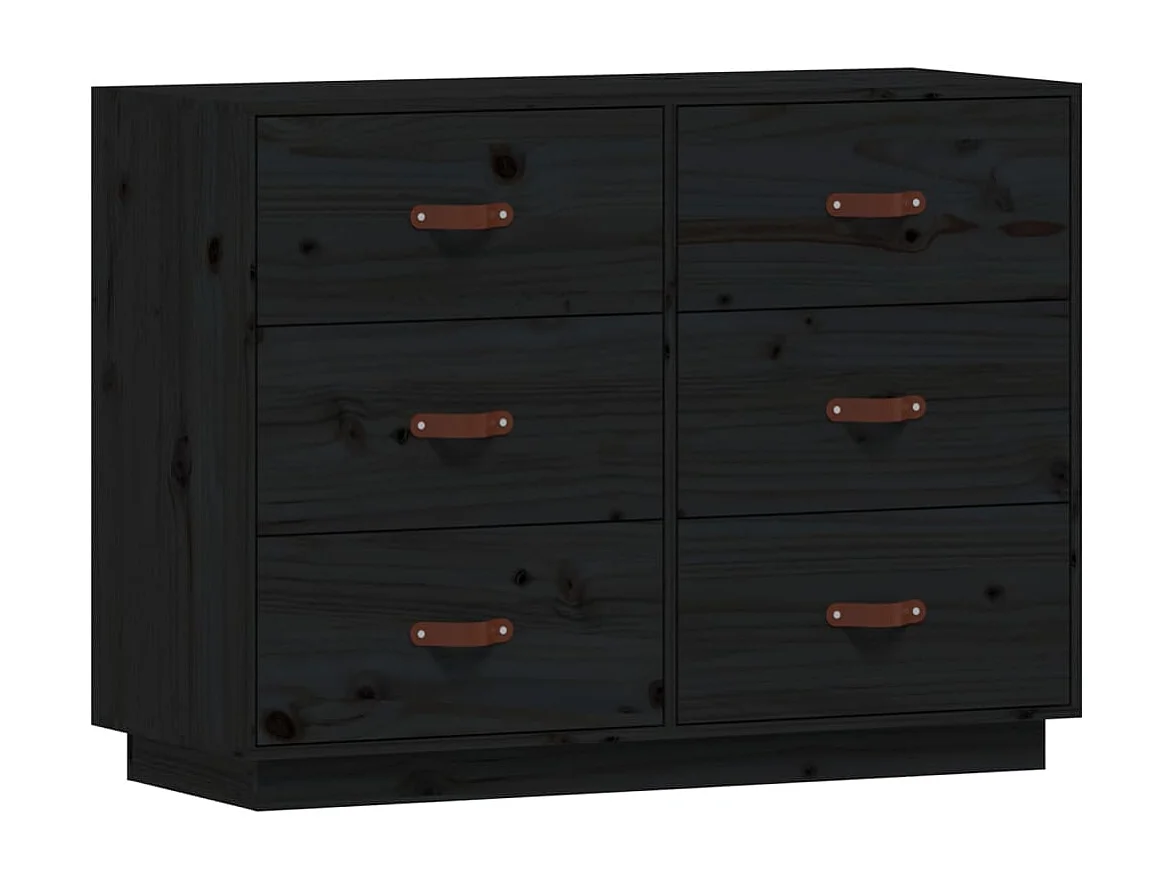 Credenza | Buffet | Armadio Nera 100x40x75 cm in Legno Massello di Pino