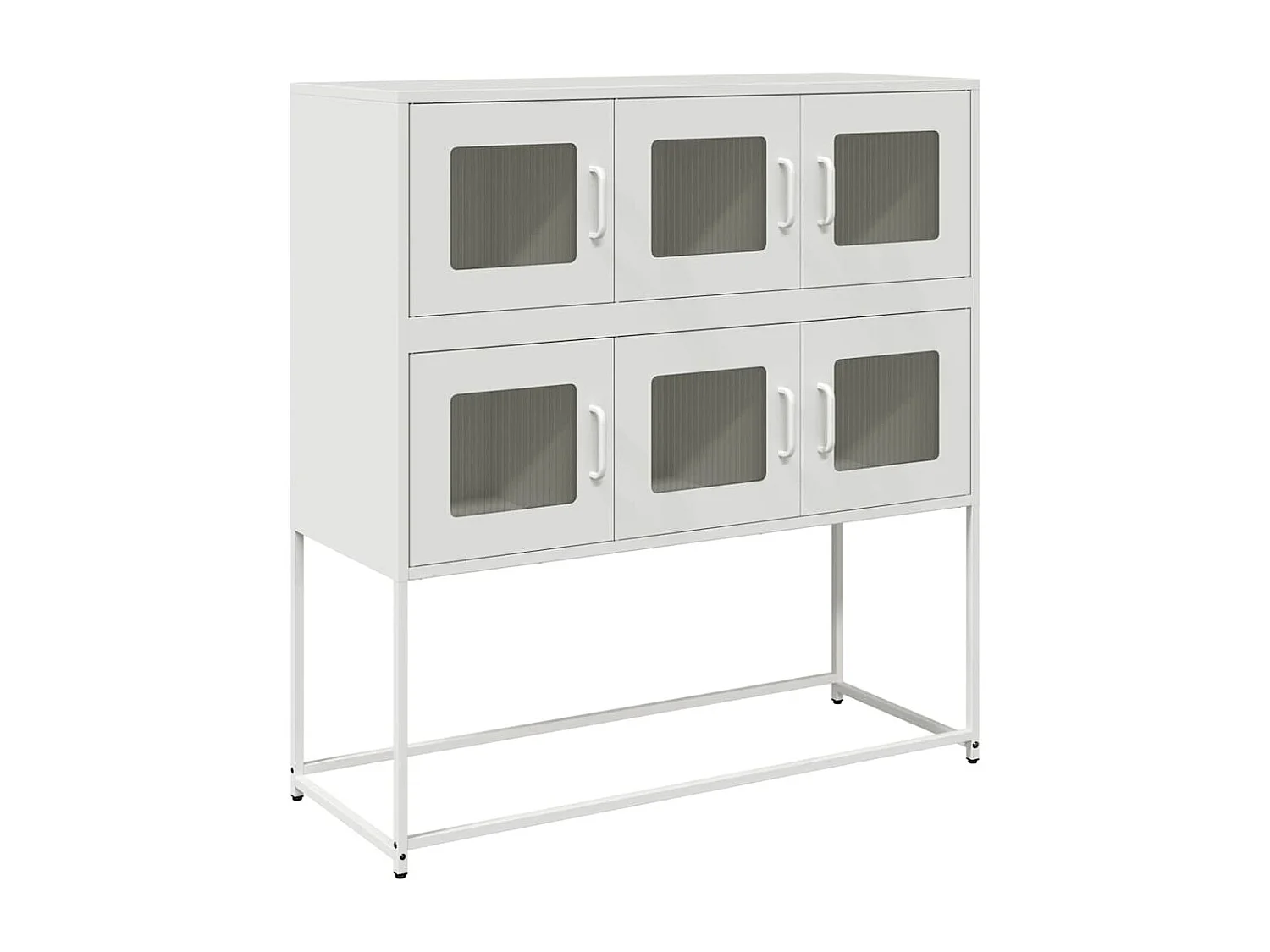 Credenza | Buffet | Armadio Bianca 100,5x39x107 cm in Acciaio Laminato a Freddo