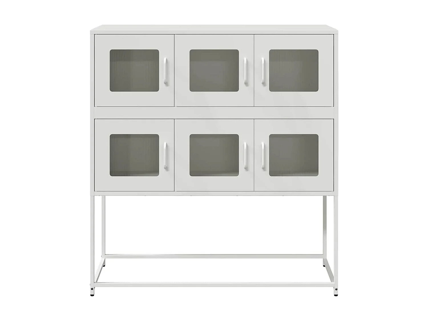 Credenza | Buffet | Armadio Bianca 100,5x39x107 cm in Acciaio Laminato a Freddo
