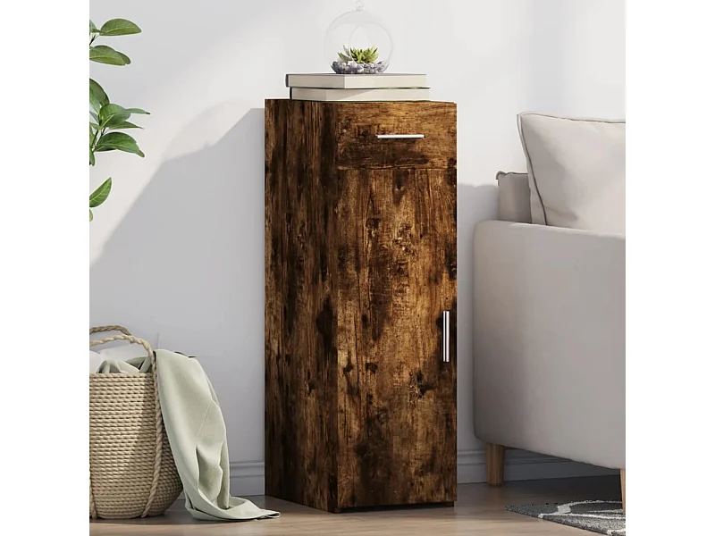 Buffet | Bahut | Meuble de rangement chêne fumé 30x42,5x93 cm bois d'ingénierie