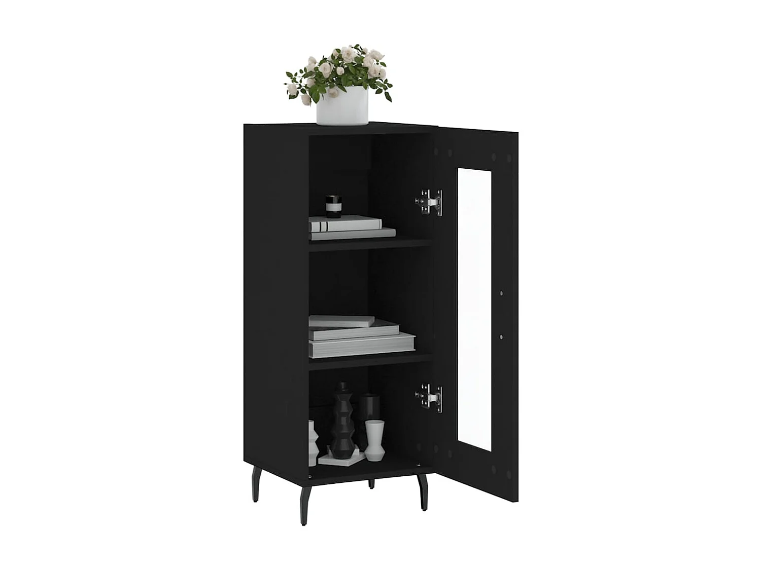 Buffet | Bahut | Meuble de rangement Noir 34,5x34x90 cm Bois d'ingénierie