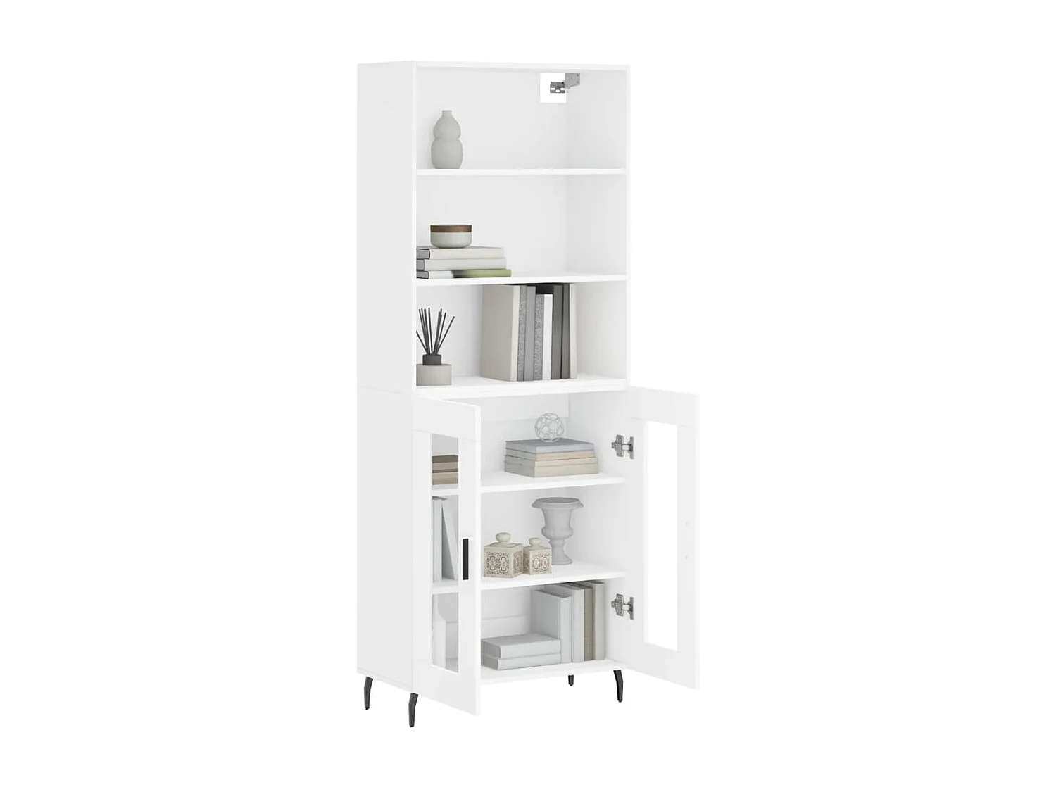 Buffet | Bahut | Meuble de rangement haut Blanc 69,5x34x180 cm Bois d'ingénierie