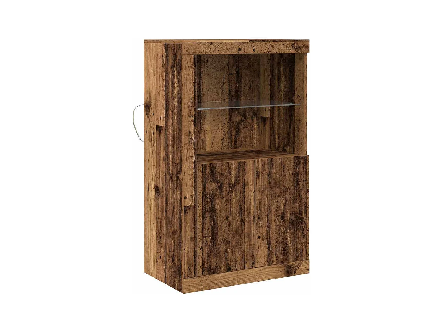 Buffet | Bahut | Meuble de rangement avec lumières LED en bois vieilli 60,5x37x100 cm
