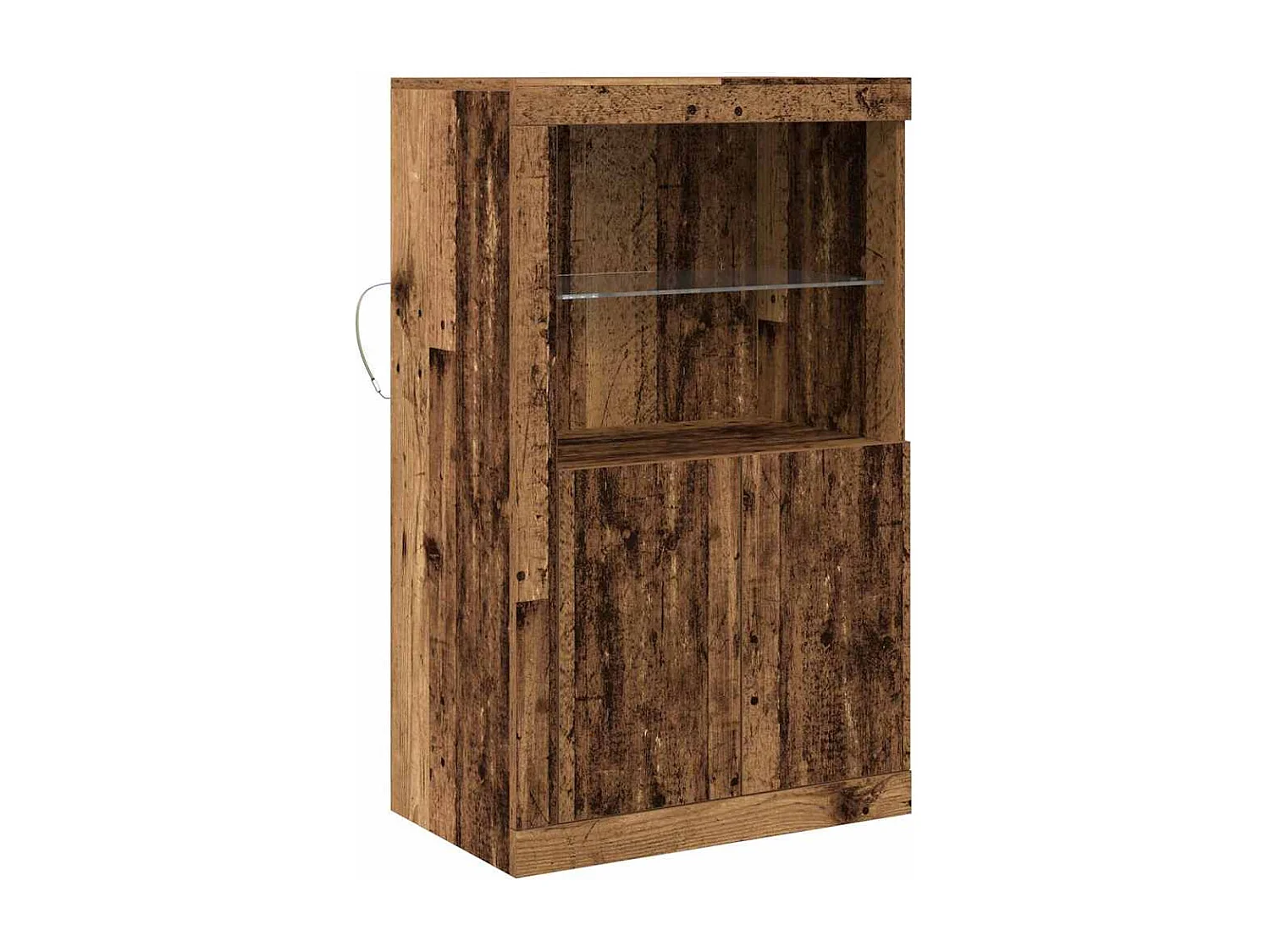 Buffet | Bahut | Meuble de rangement avec lumières LED en bois vieilli 60,5x37x100 cm