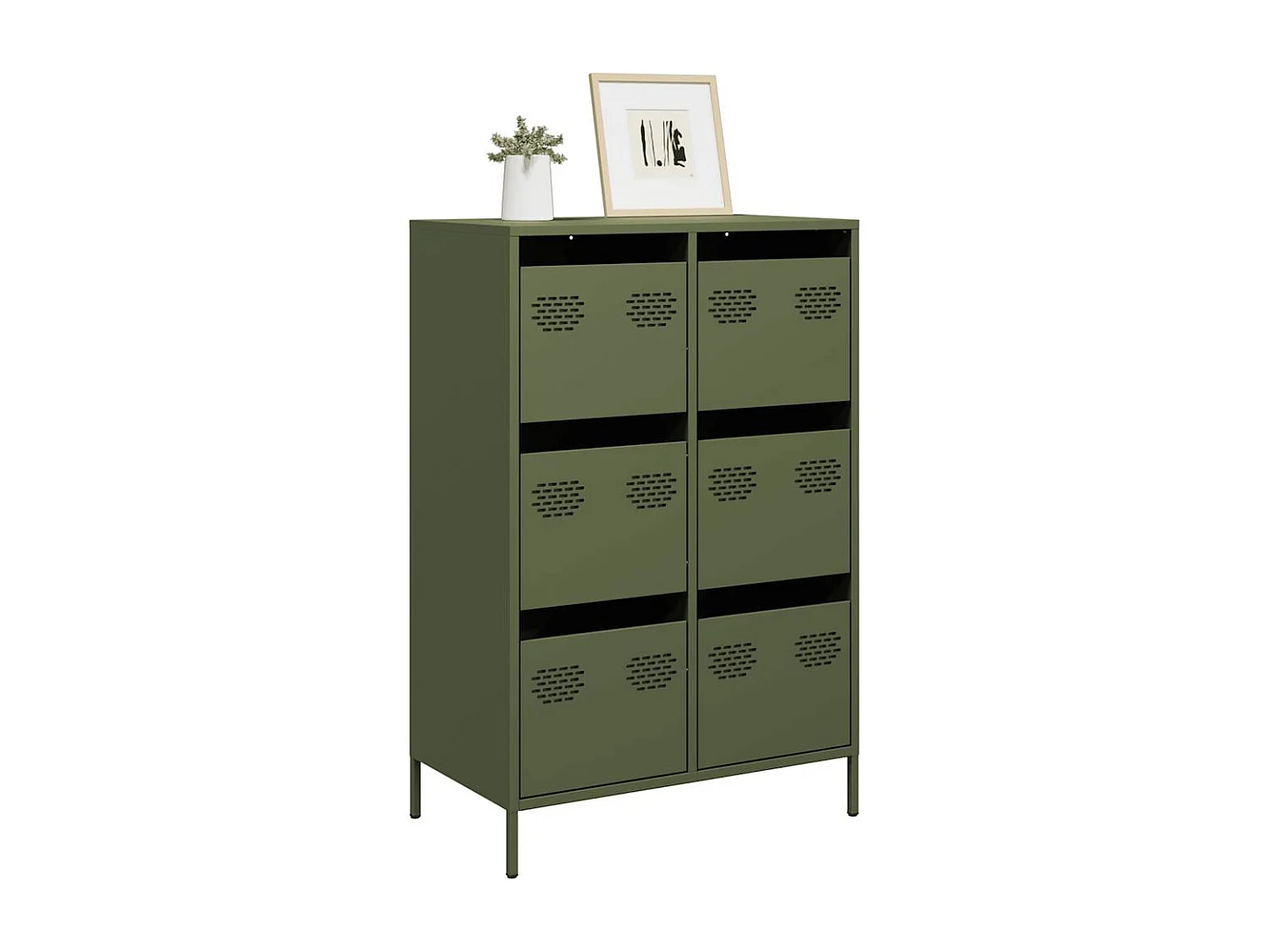 Credenza | Buffet | Armadio Verde Oliva 68x39x101,5 cm in Acciaio