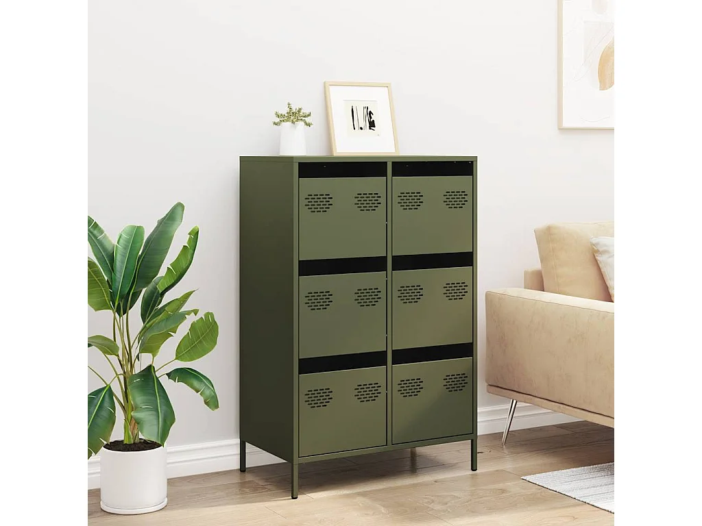 Credenza | Buffet | Armadio Verde Oliva 68x39x101,5 cm in Acciaio