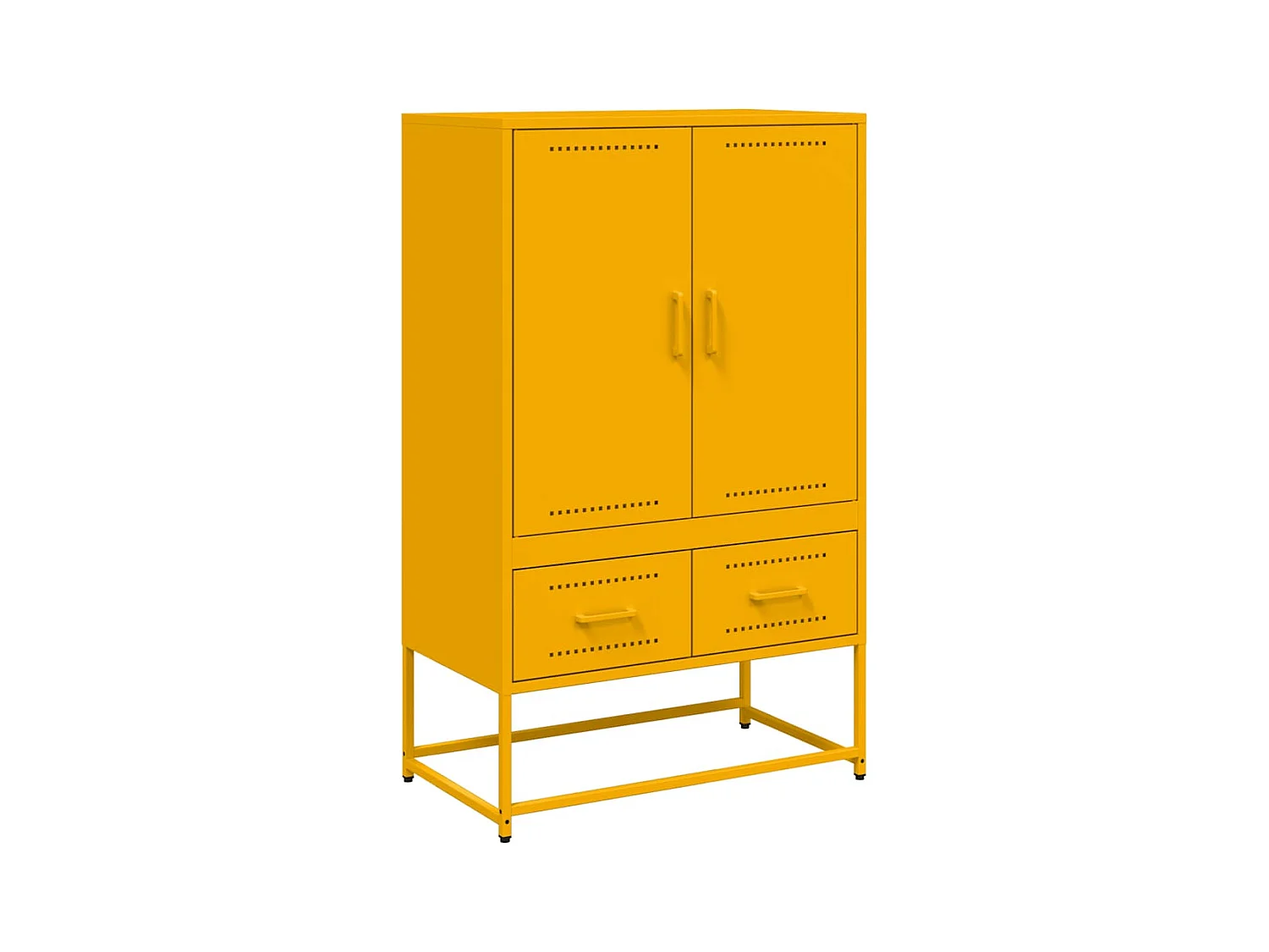 Buffet | Commode à tiroir | Meuble de rangement haut jaune moutarde 68x39x111,5 cm acier