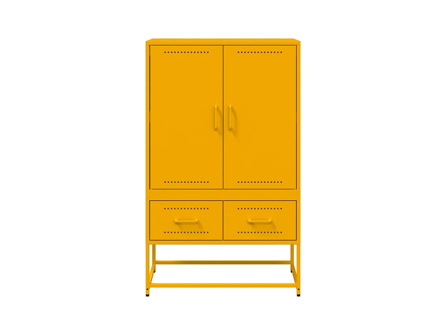 Buffet | Commode à tiroir | Meuble de rangement haut jaune moutarde 68x39x111,5 cm acier