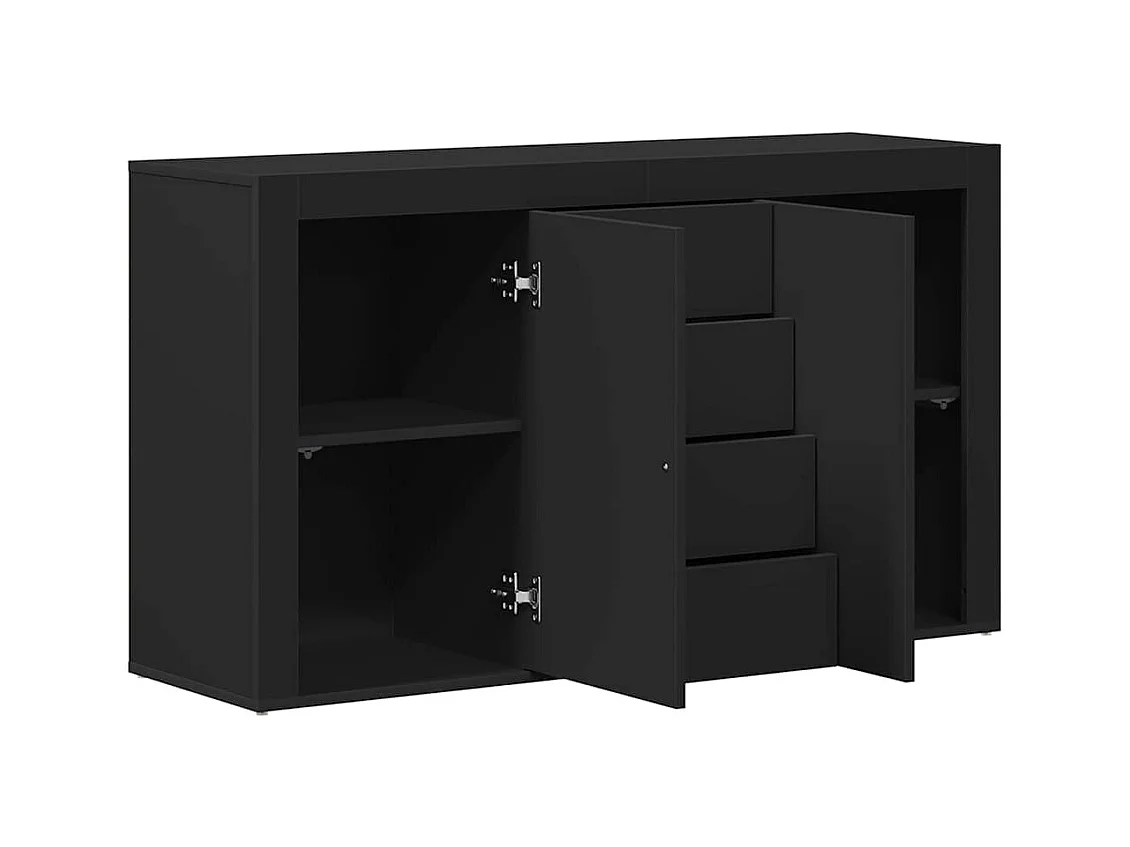 Credenza | Buffet | Armadio Nera Legno ingegnerizzato 120 x 36 x 69 cm Archiviazione