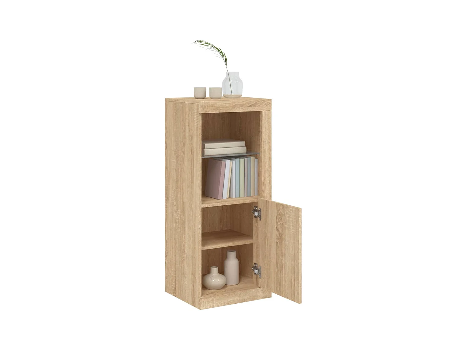 Buffet | Bahut | Meuble de rangement avec lumières LED chêne sonoma 41x37x100 cm