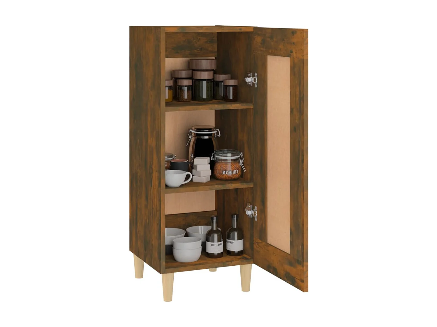 Buffet | Bahut | Meuble de rangement Chêne fumé 34,5x34x90 cm Bois d'ingénierie