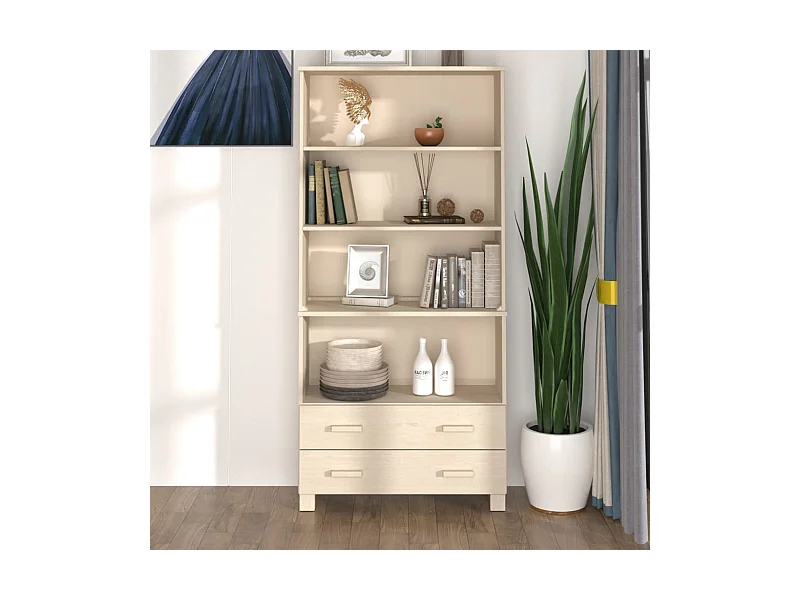 Buffet | Commode à tiroir | Meuble de rangement HAMAR Bois massif de pin Marron miel