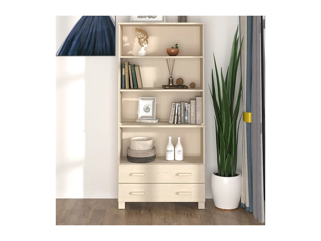 Buffet | Commode à tiroir | Meuble de rangement HAMAR Bois massif de pin Marron miel