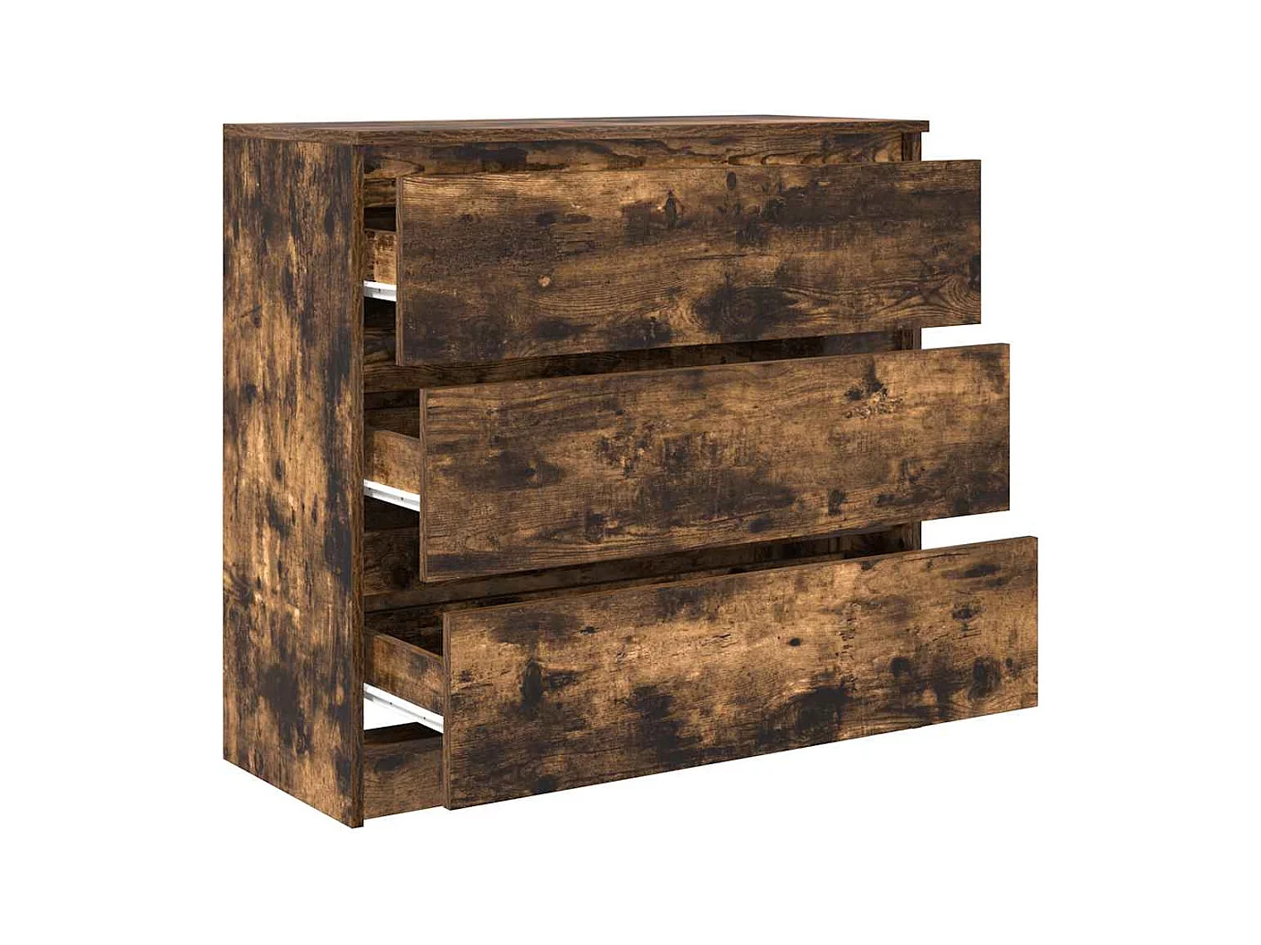 Buffet | Commode à tiroir | Meuble de rangement chêne fumé 80x35x76 cm bois d'ingénierie