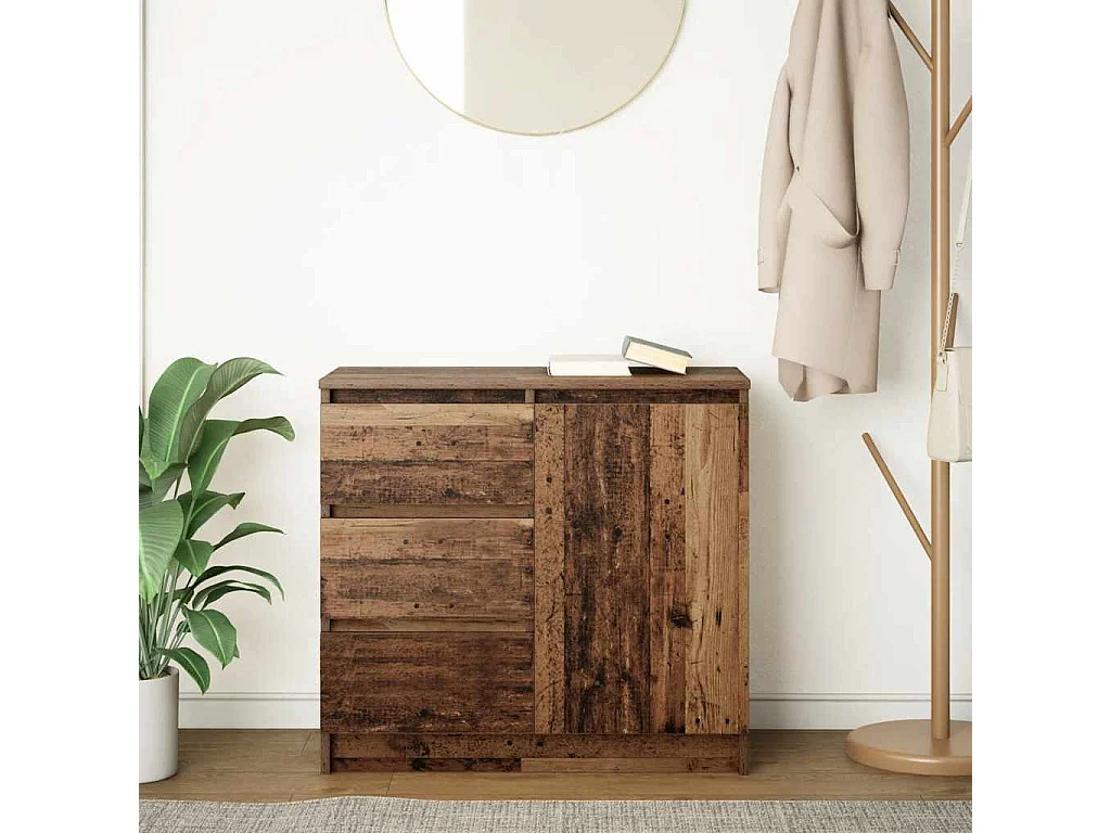 Buffet | Commode à tiroir | Meuble de rangement avec tiroir vieux bois 71x35x65 cm bois d'ingénierie
