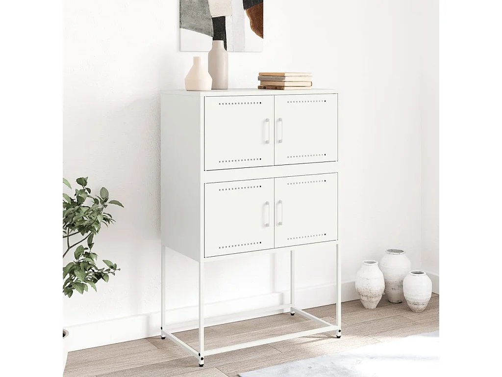 Credenza | Buffet | Armadio Bianca 68,5x38,5x107 cm in Acciaio