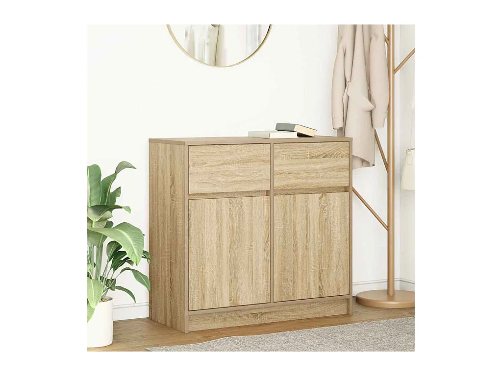 Buffet | Commode à tiroir | Meuble de rangement avec tiroir chêne sonoma 80x34x76 cm bois d'ingénierie