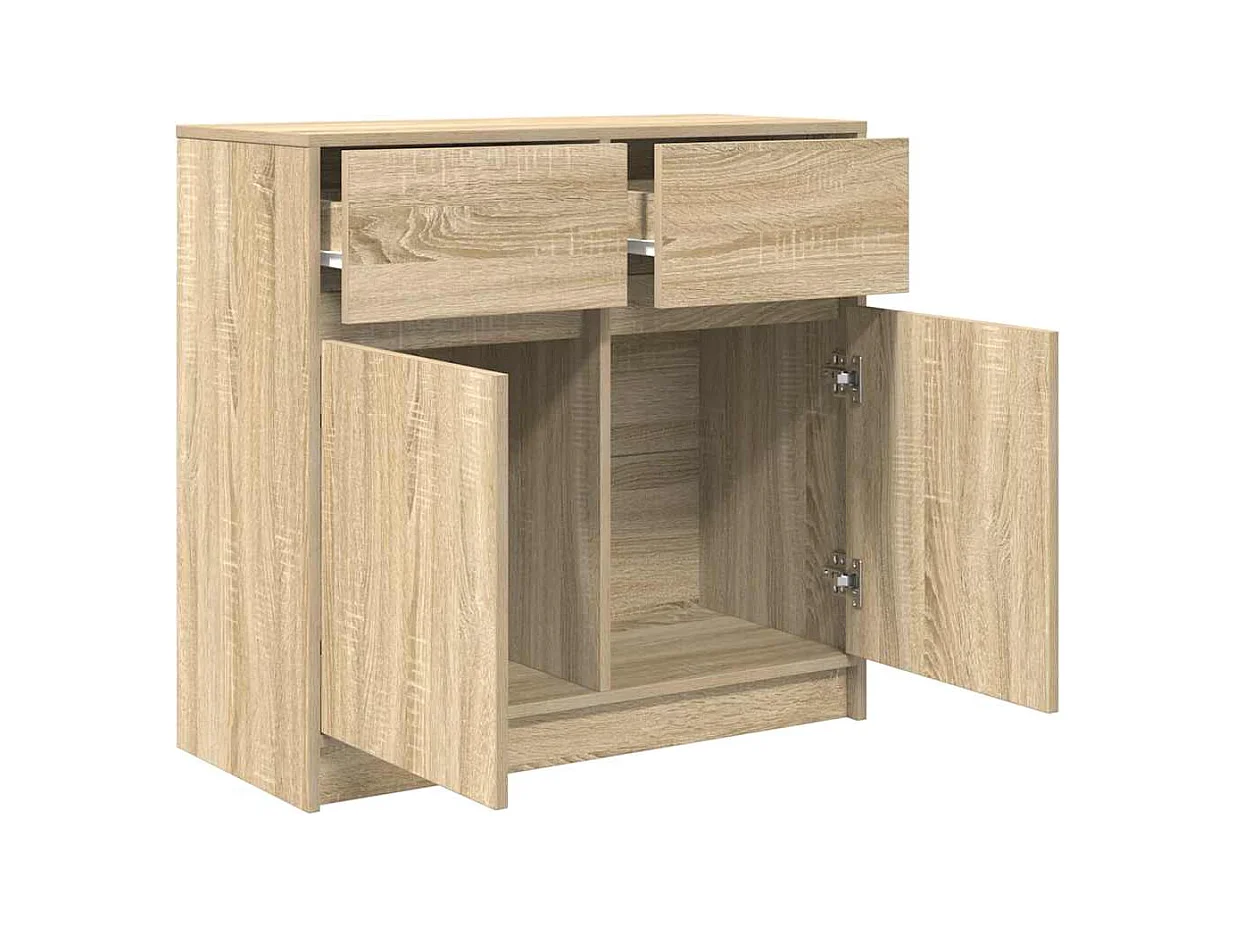 Buffet | Commode à tiroir | Meuble de rangement avec tiroir chêne sonoma 80x34x76 cm bois d'ingénierie
