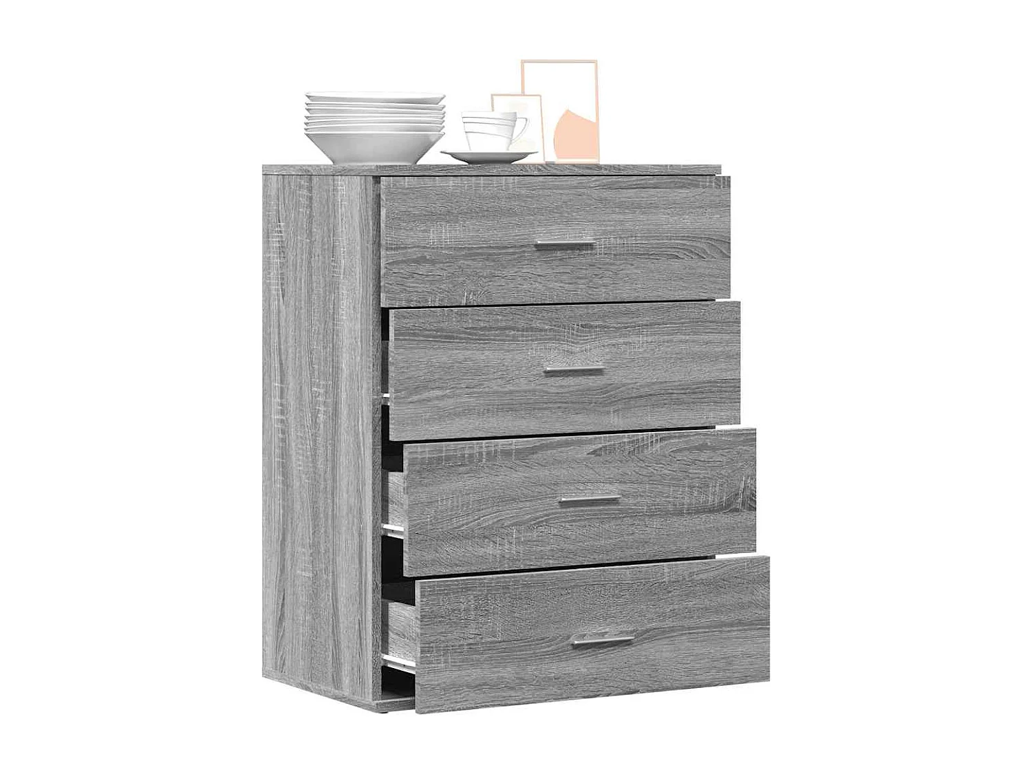 Credenza | Buffet | Armadio Grigio Sonoma 60x39x80 cm in Legno Multistrato