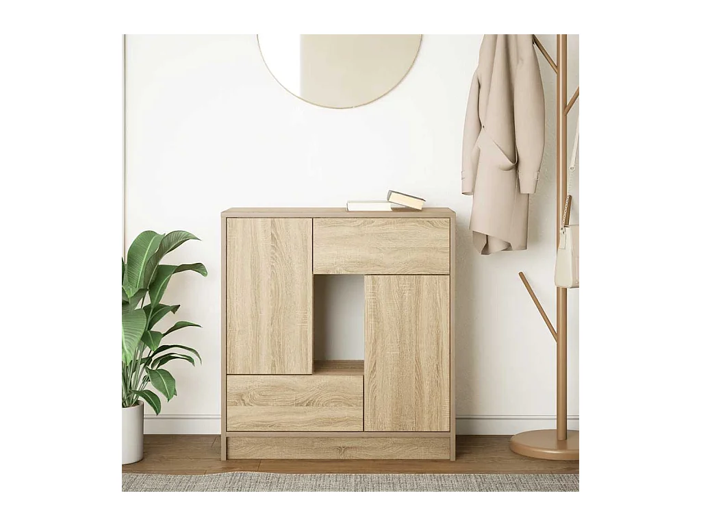 Credenza | Buffet | Armadio con Cassetti e Ante Rovere Sonoma 70,5x34x74,5 cm