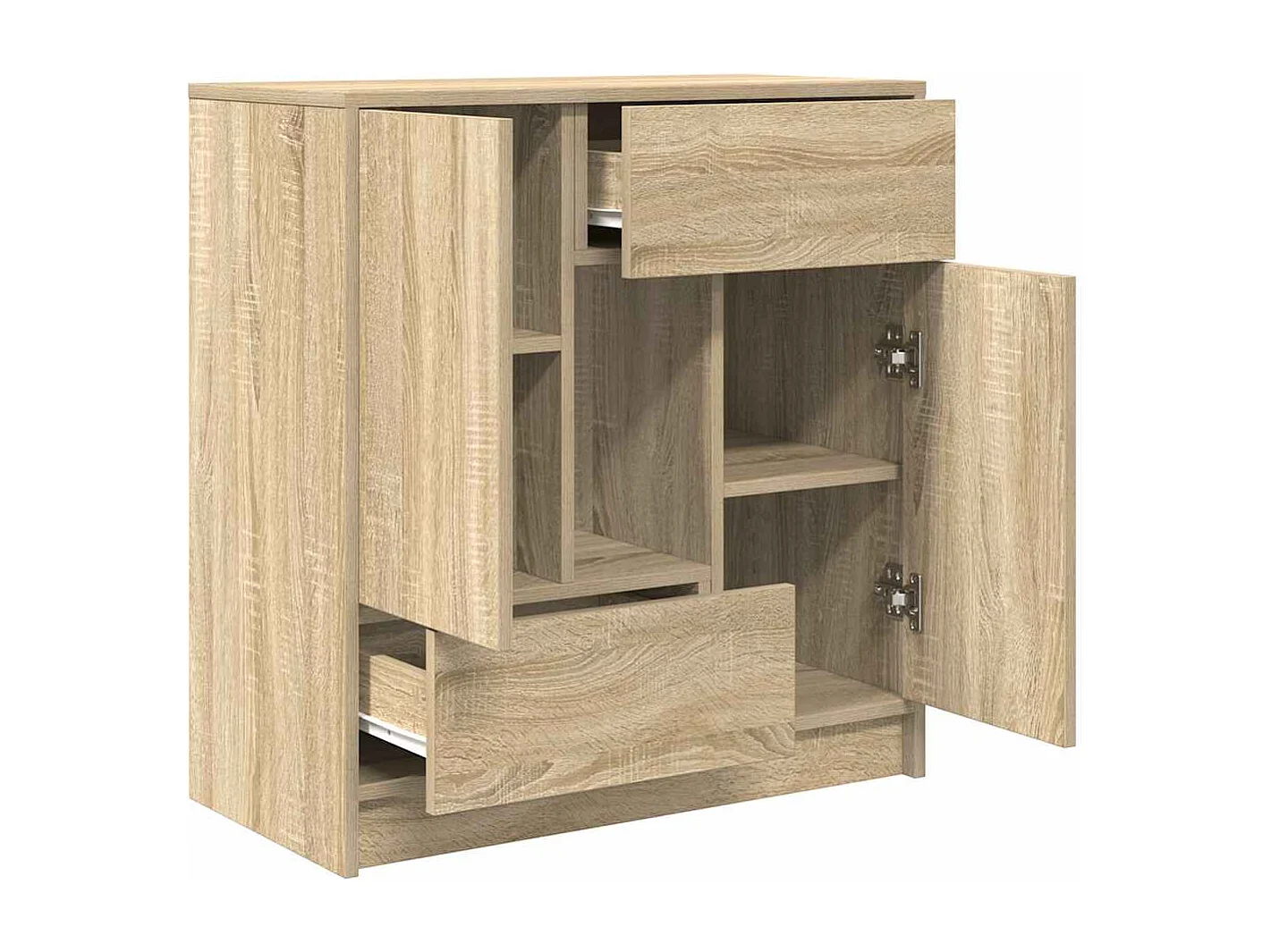 Buffet | Commode à tiroir | Meuble de rangement avec tiroirs et portes chêne sonoma 70,5x34x74,5 cm