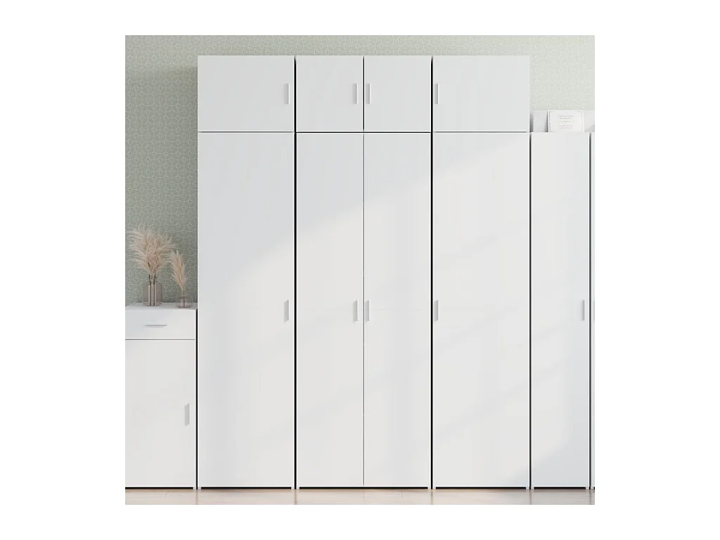 Buffet | Bahut | Meuble de rangement haut blanc 70x42,5x185 cm bois d'ingénierie