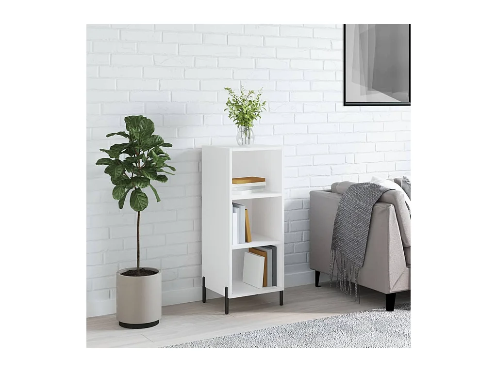 Buffet | Bahut | Meuble de rangement blanc 34,5x32,5x90 cm bois d'ingénierie