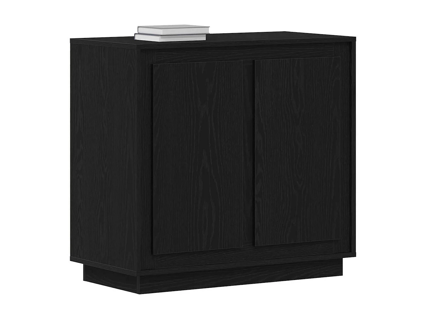 Buffet | Bahut | Meuble de rangement Noir Chêne 80x34x75 cm Bois d'ingénierie