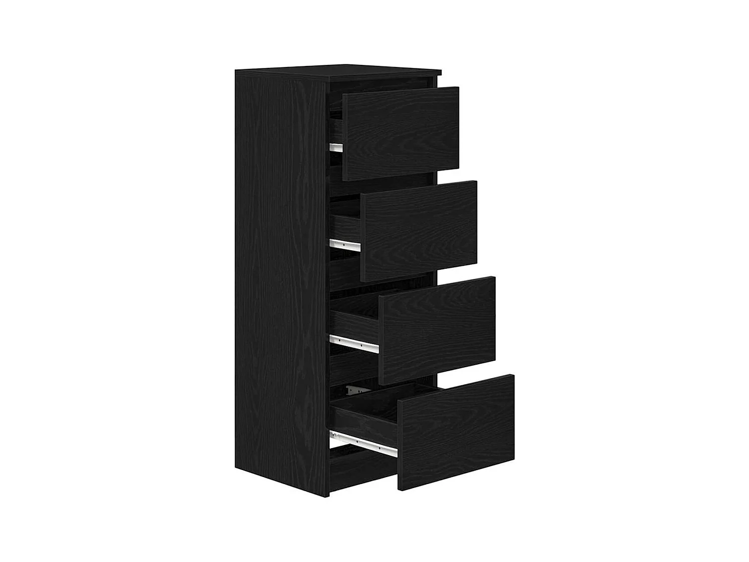 Credenza | Buffet | Armadio Rovere Nero 37,5x35x99 cm in Legno Multistrato