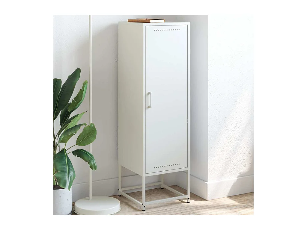 Buffet | Bahut | Meuble de rangement haut blanc 36x39x123 cm acier