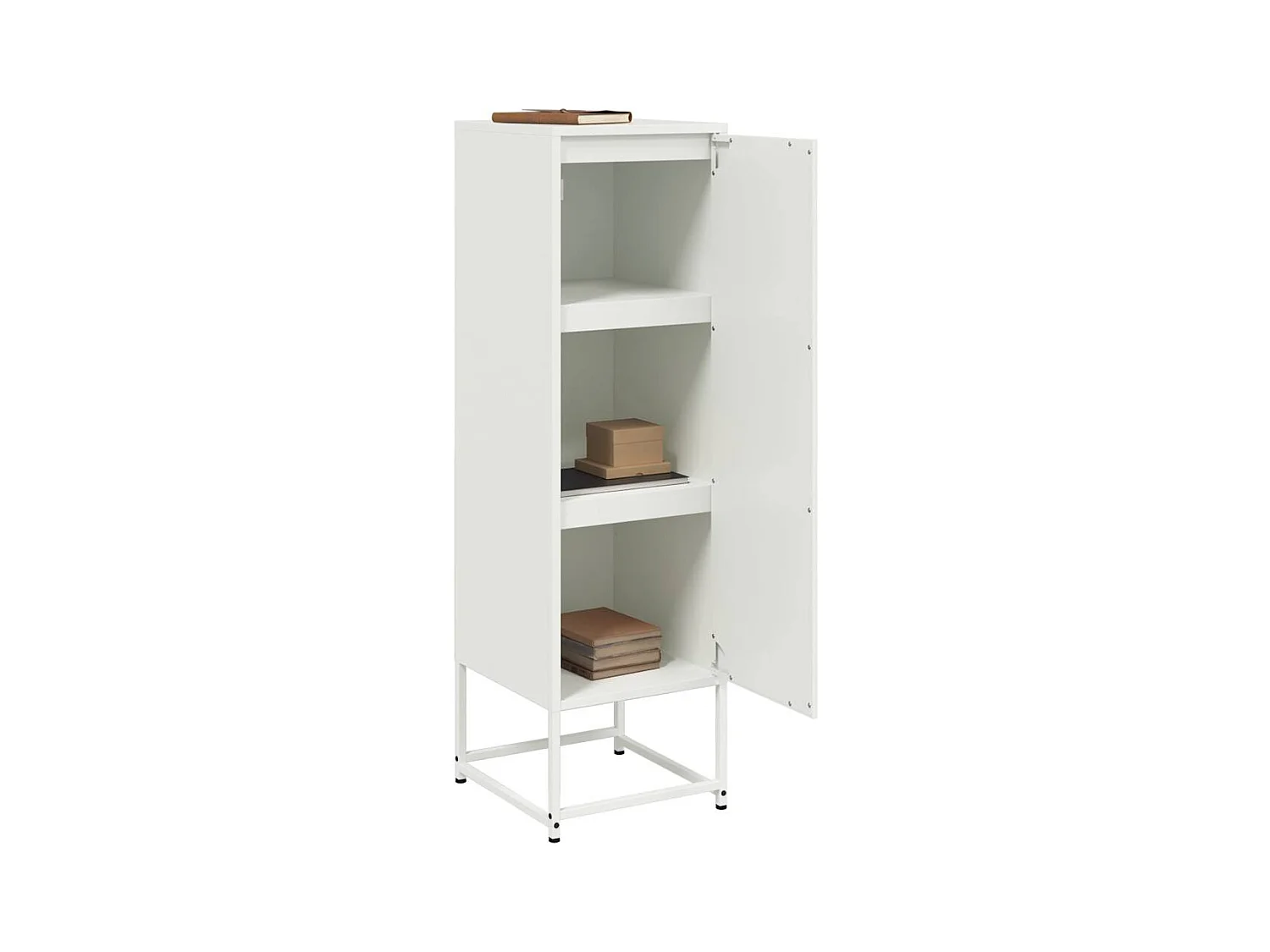 Buffet | Bahut | Meuble de rangement haut blanc 36x39x123 cm acier