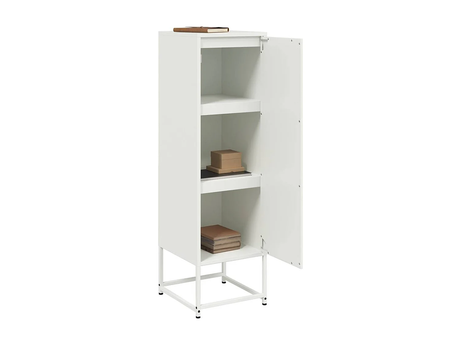 Buffet | Bahut | Meuble de rangement haut blanc 36x39x123 cm acier