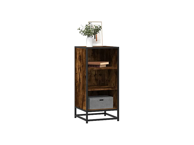 Buffet | Bahut | Meuble de rangement chêne fumé 35,5x35x76 cm bois d'ingénierie et métal