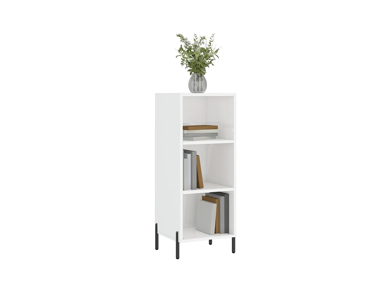 Buffet | Bahut | Meuble de rangement blanc brillant 34,5x32,5x90 cm bois d'ingénierie