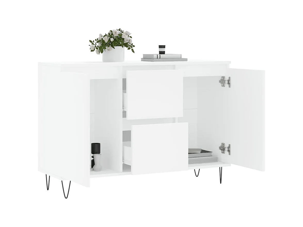 Buffet | Bahut | Meuble de rangement blanc 104x35x70 cm bois d'ingénierie