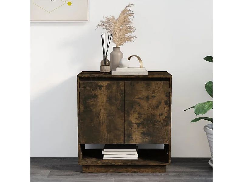 Buffet | Bahut | Meuble de rangement Chêne fumé 70x41x75 cm Bois d'ingénierie