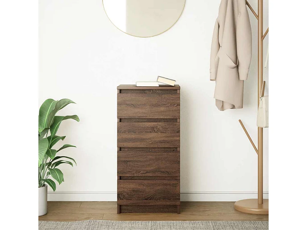 Buffet | Commode à tiroir | Meuble de rangement chêne marron 37,5x35x76 cm bois d'ingénierie