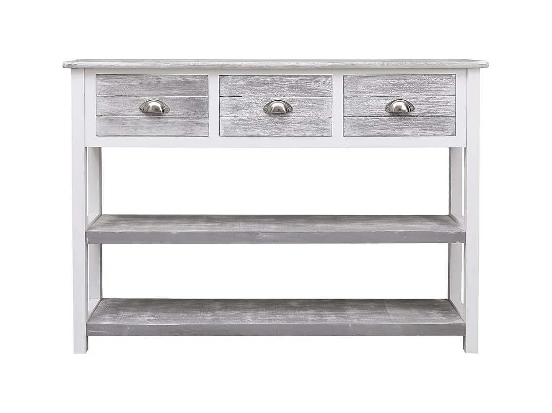 Credenza | Buffet | Armadio Grigio Antico 108x30x76 cm Legno Massello di Paulownia