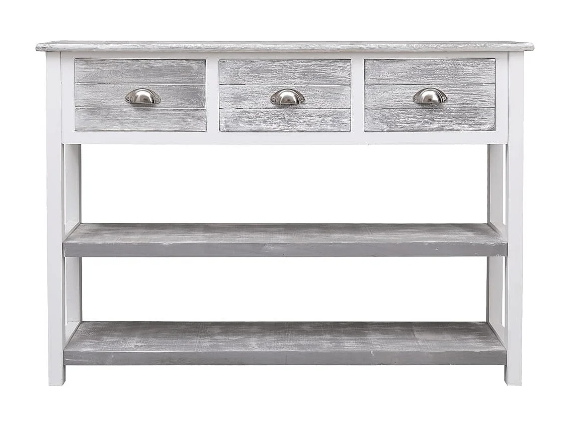 Credenza | Buffet | Armadio Grigio Antico 108x30x76 cm Legno Massello di Paulownia