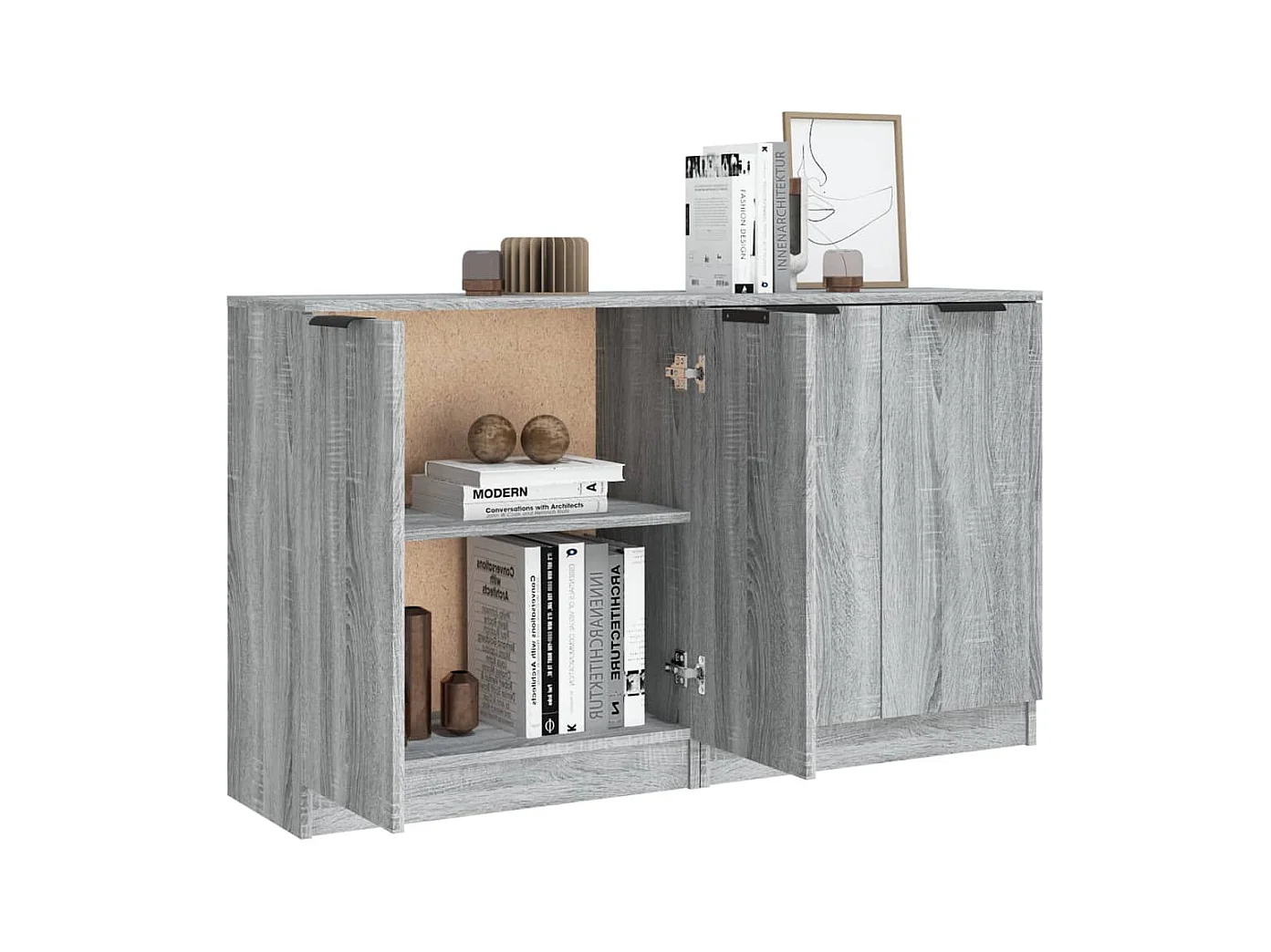Credenze | Buffet | Armadi 2 pz Grigio Sonoma 60x30x70 cm in Legno Multistrato