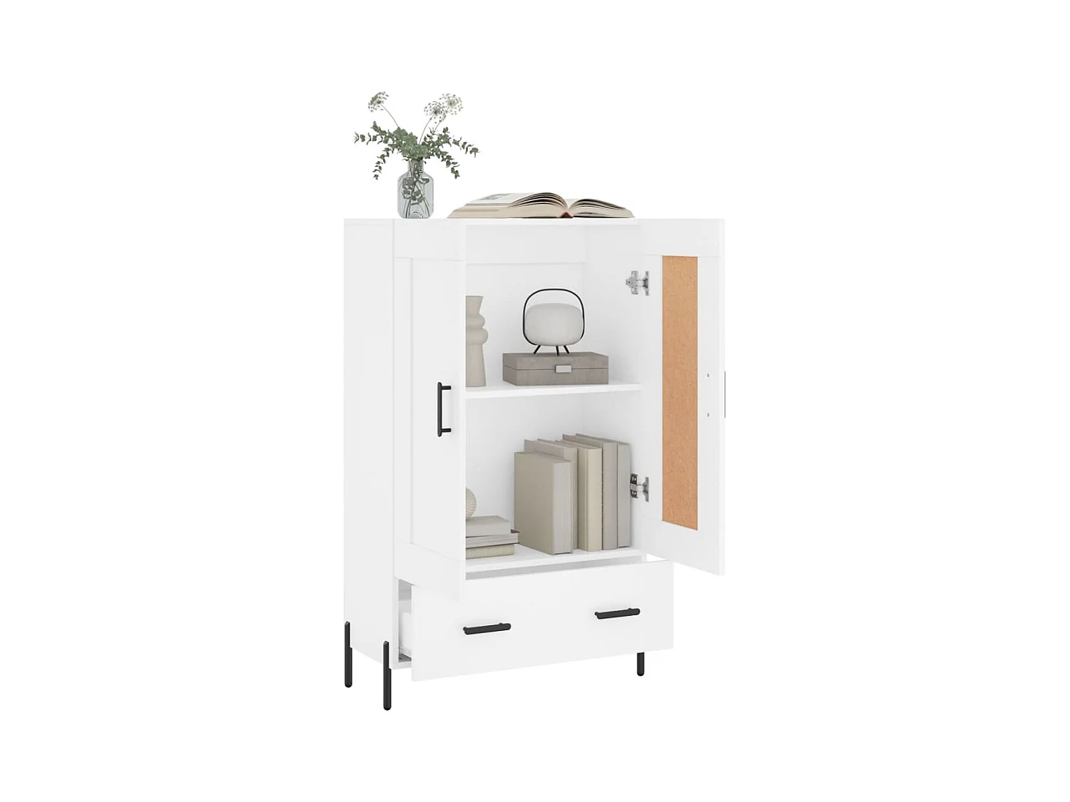 Credenza | Buffet | Armadio Bianca 69,5x31x115 cm in Legno Multistrato