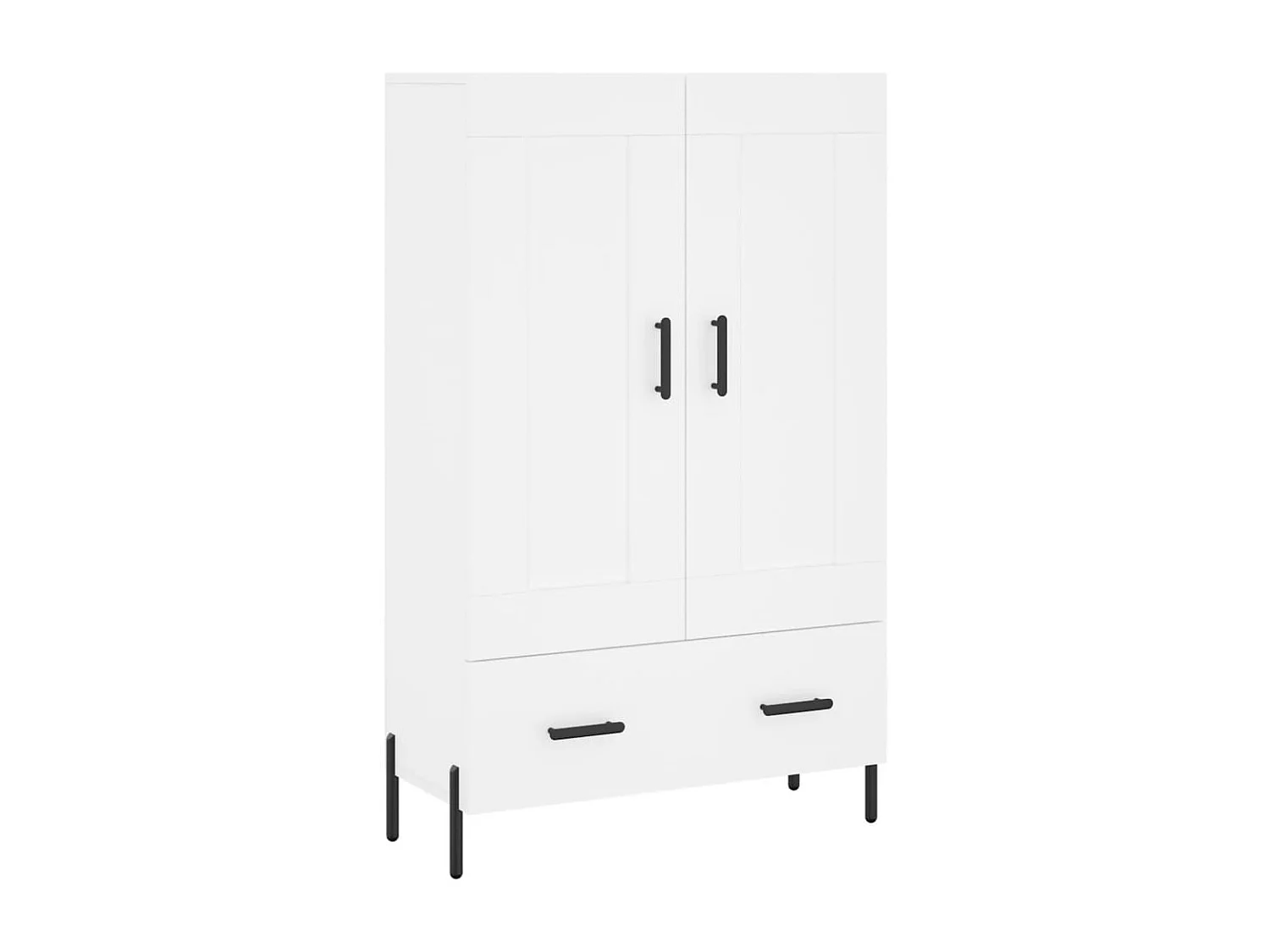 Buffet | Bahut | Meuble de rangement haut blanc 69,5x31x115 cm bois d'ingénierie