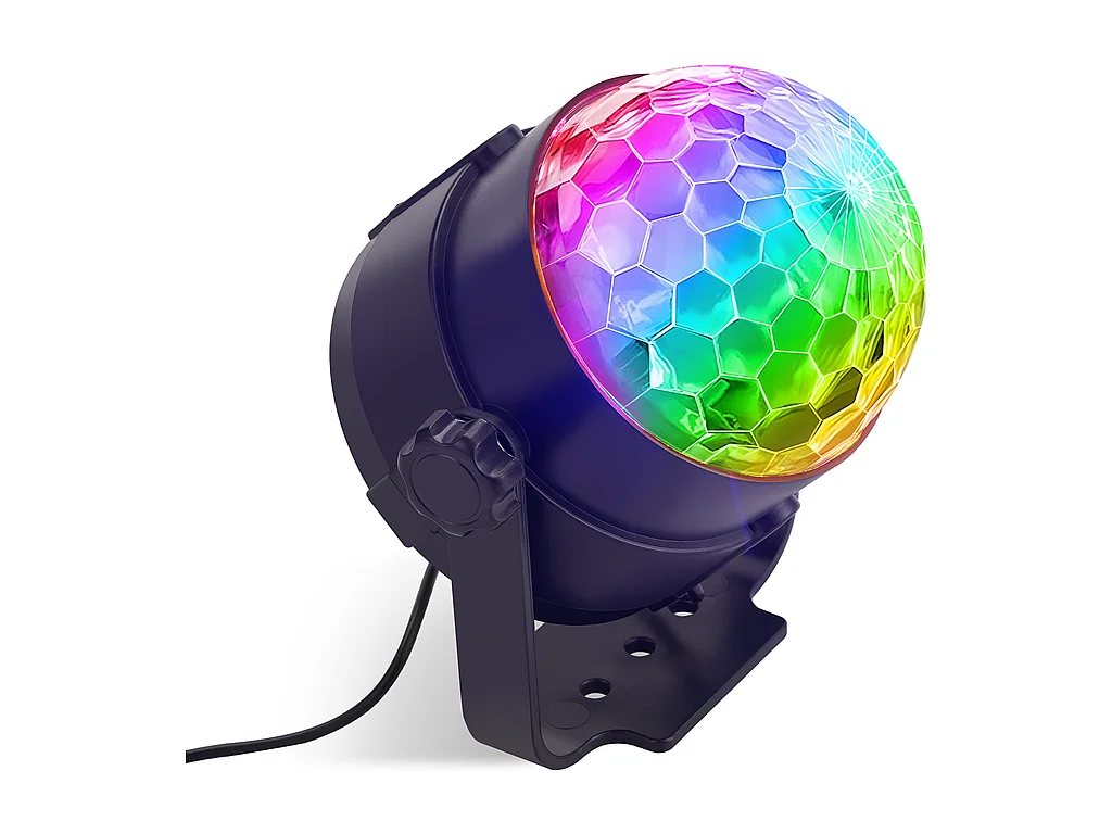 NETTLIFE boule disco led disco light party light - boule disco music control avec usb disco light ball music avec câble fête à la maison  7 rgb