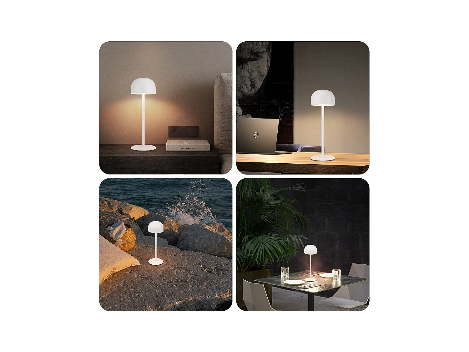 NETTLIFE Draadloze LED-tafellamp: Dimbare touch-tafellamp met 3 kleurtemperaturen USB