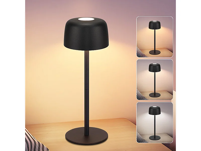 NETTLIFE Bezprzewodowa lampa stołowa LED, lampka nocna z płynnym przyciemnianiem i baterią