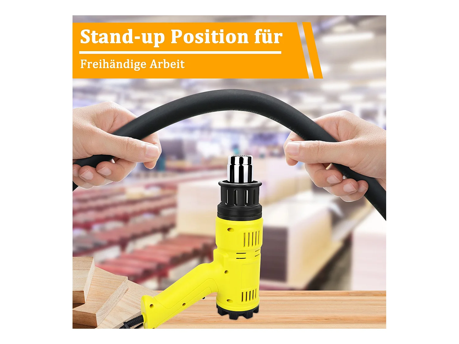 NETTLIFE Pistolet à air chaud Décapeur thermique 2000W Kit réglable 60℃- 600℃ 2000 en W, jusqu'à max. 600,00 °C