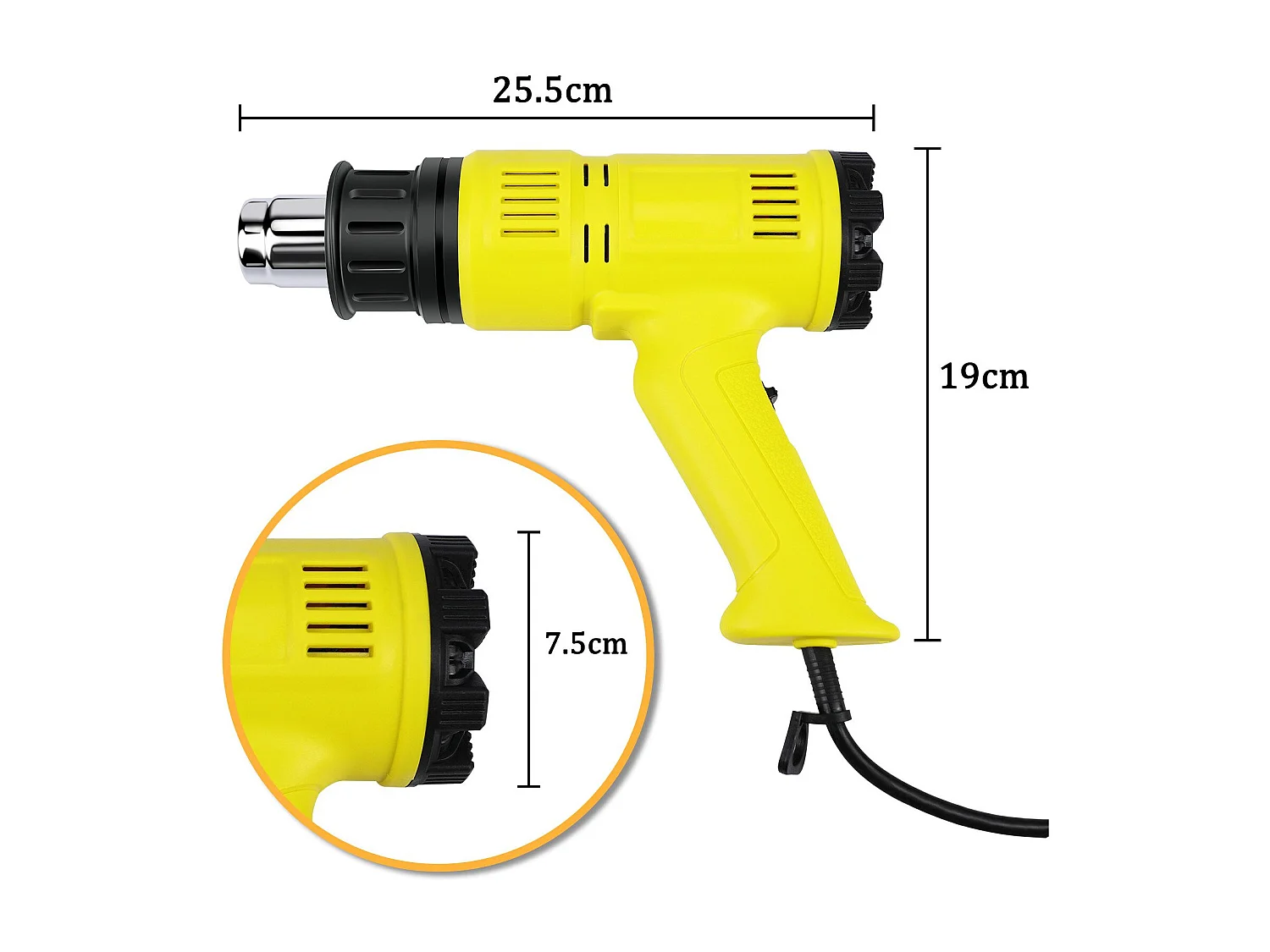 NETTLIFE Pistolet à air chaud Décapeur thermique 2000W Kit réglable 60℃- 600℃ 2000 en W, jusqu'à max. 600,00 °C