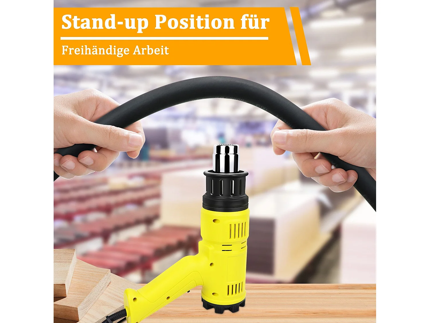 NETTLIFE Pistolet à air chaud Décapeur thermique 2000W Kit réglable 60℃- 600℃ 2000 en W, jusqu'à max. 600,00 °C