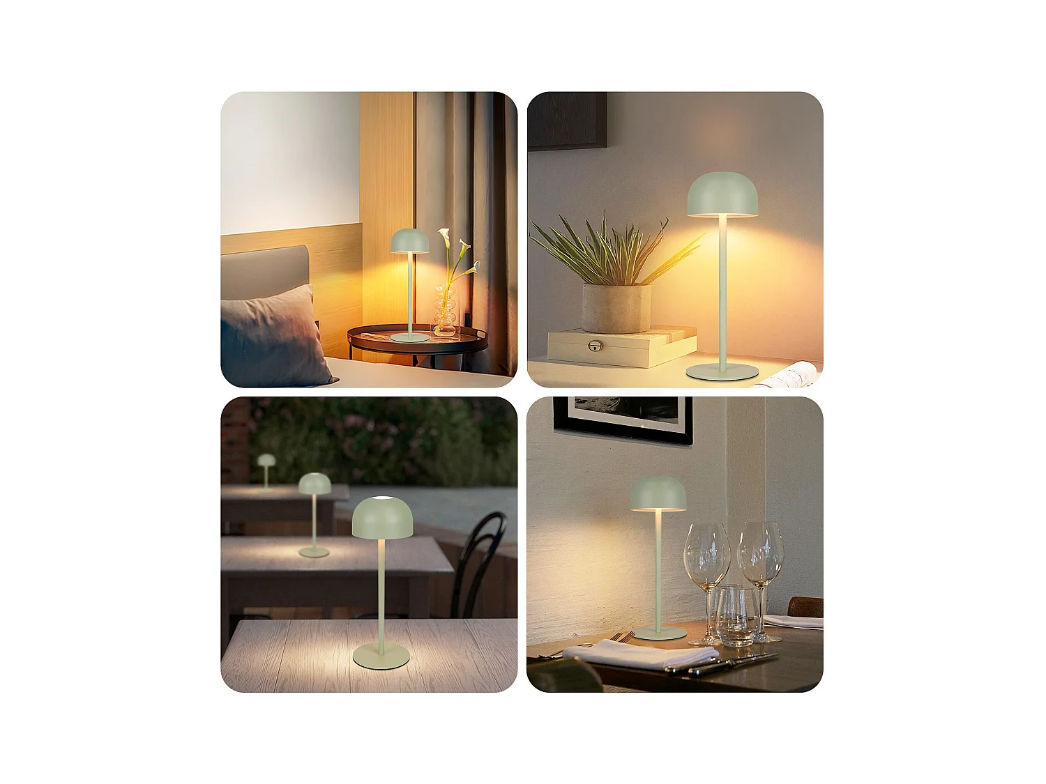 NETTLIFE Lampe de table LED sans fil, lot de 2 : Lampe de table tactile à intensité variable avec 3 températures de couleur