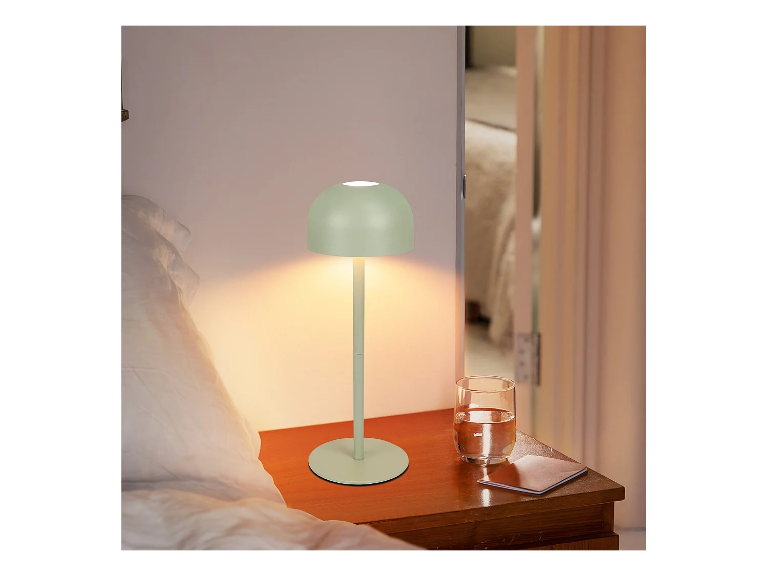 NETTLIFE Lampe de table LED sans fil, lot de 2 : Lampe de table tactile à intensité variable avec 3 températures de couleur